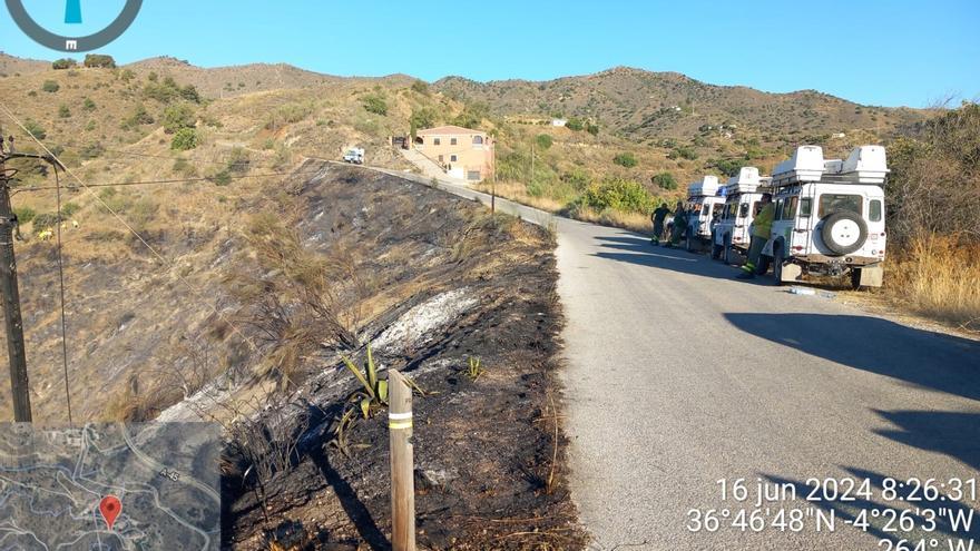 Cortada en ambos sentidos la MA-3101 tras un incendio en la Venta del Túnel