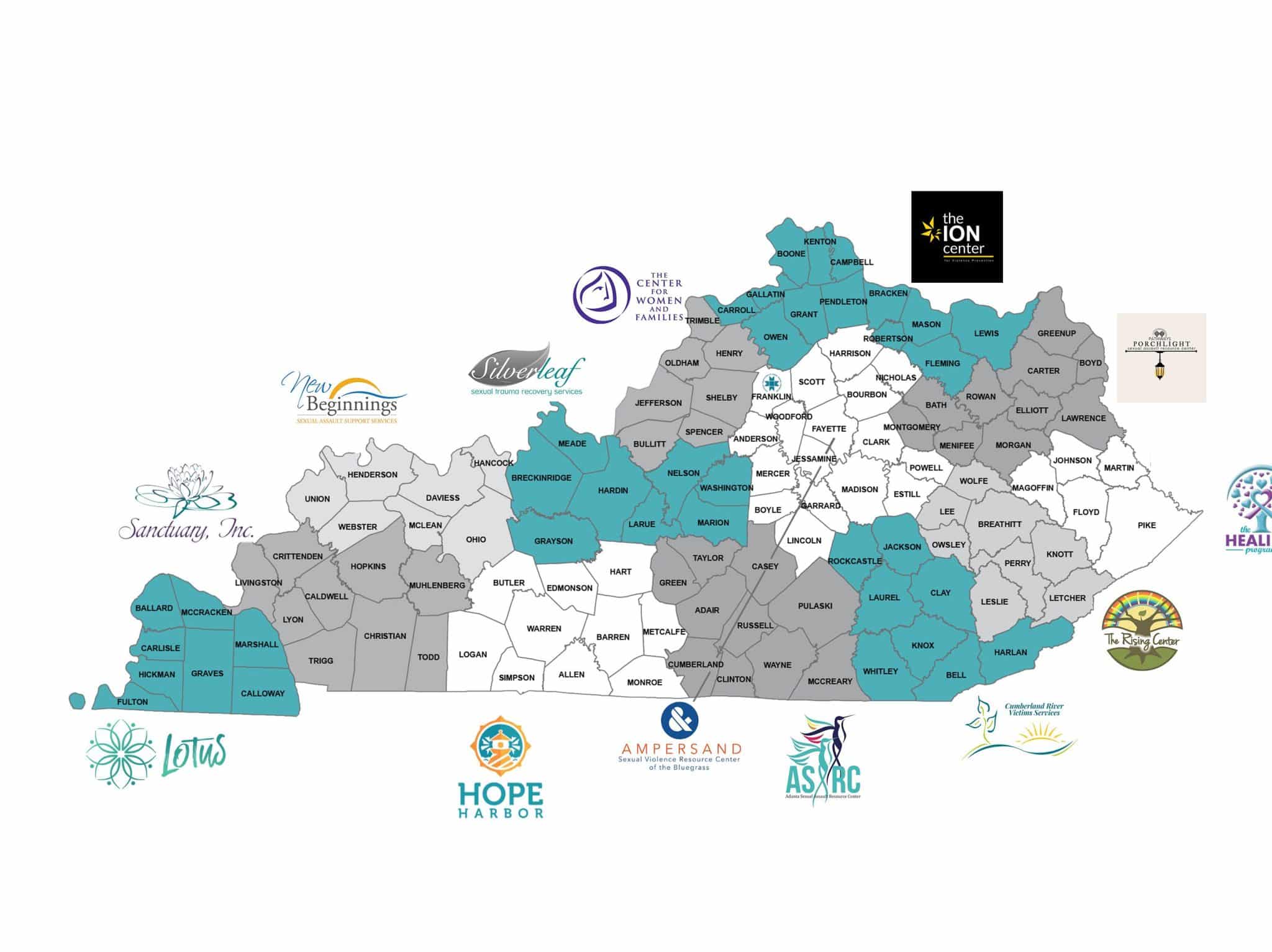 Mapa del Centro de Crisis de KY - KASAP |